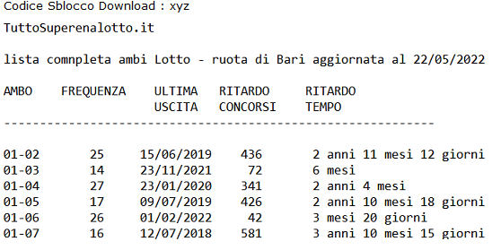 esempio di download ambi lotto