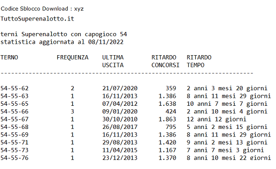 esempio di download terni superenalotto