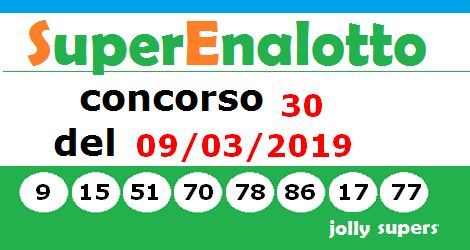 Estrazione SuperEnalotto numeri vincenti