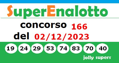 immagine con i numeri vincenti dell'ultima estrazione Superenalotto