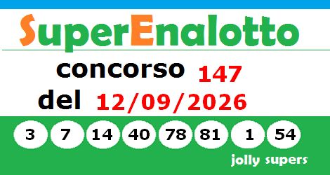 immagine con i numeri vincenti dell'ultima estrazione Superenalotto