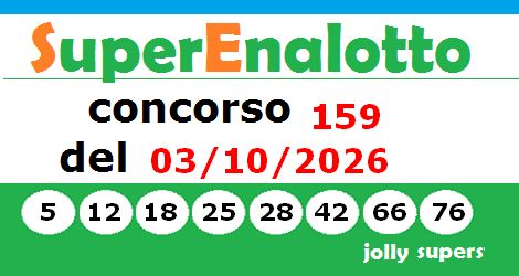 immagine con i numeri vincenti dell'ultima estrazione Superenalotto